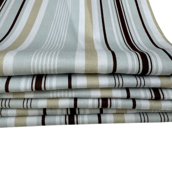 Portmeirion Stella Napkins Set of 6  Cotton Blue Brown Stripe - Picture 5 of 7